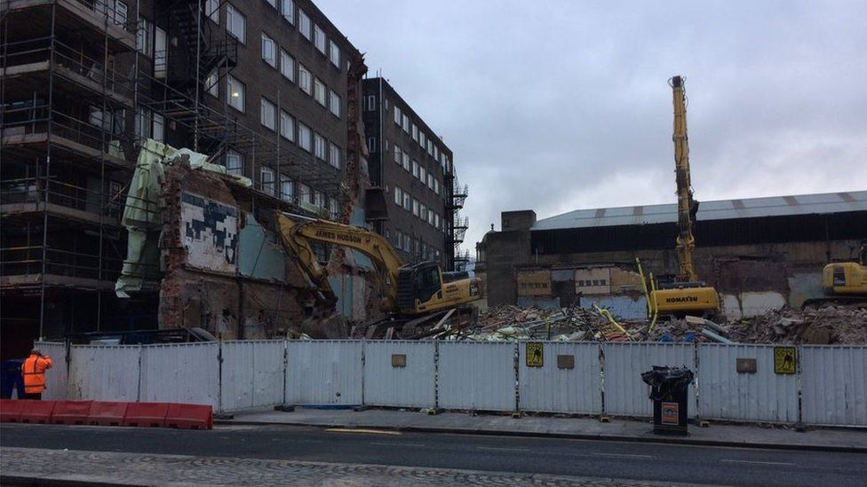 Newcastle Odeon cinema collapses during demolition work - BBC News