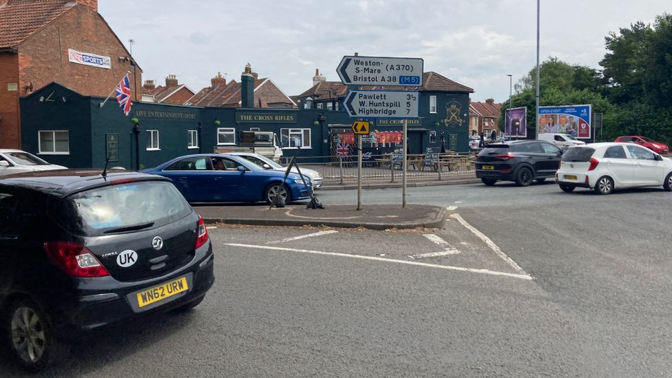 The Cross Rifles roundabout in Bridgwater