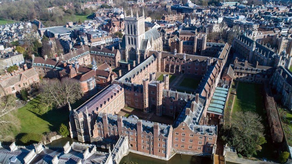 St John's College chapel from the air