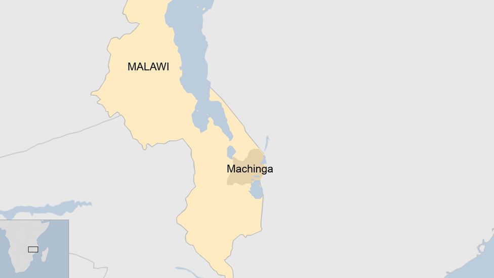 Map of Malawi and Machinga