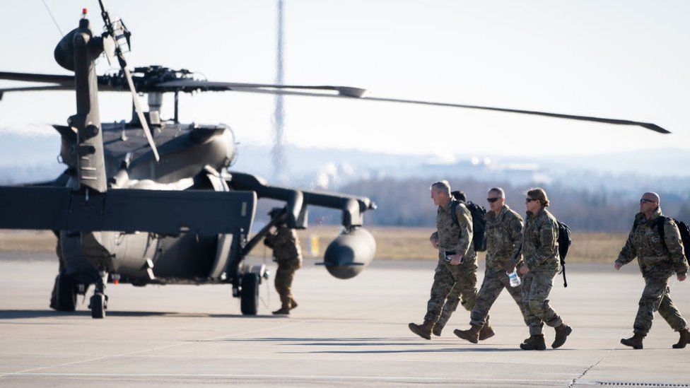 US soldiers seen at Rzeszow-Jasionka Airport