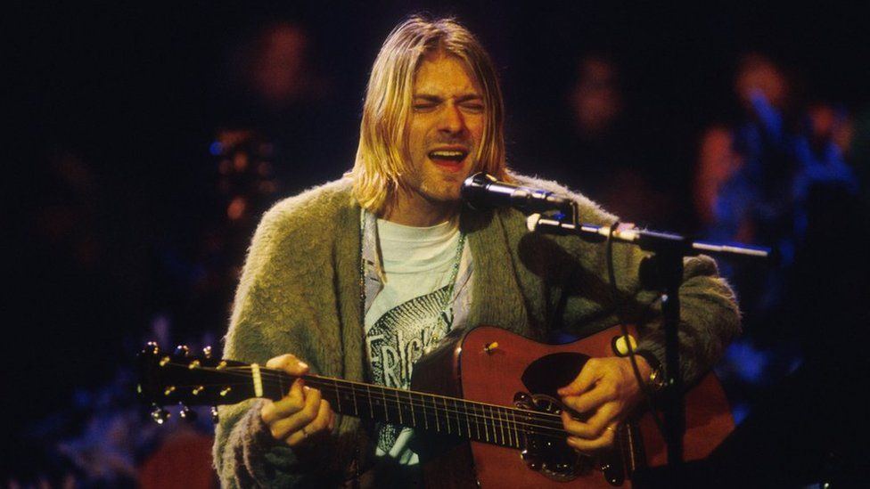Kurt Cobain during the 1993 MTV Unplugged performance