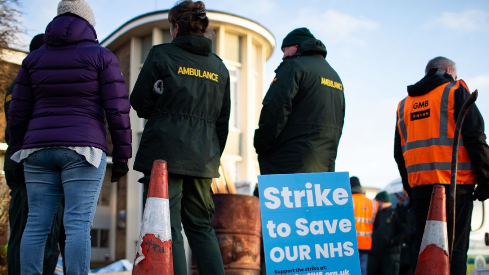 NHS staff on strike