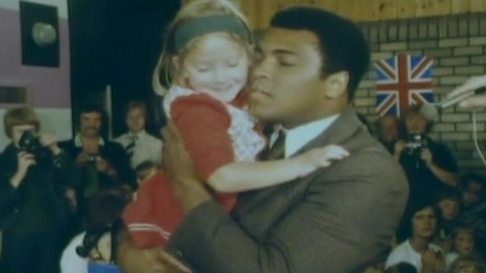 Ali during his visit to Tyneside