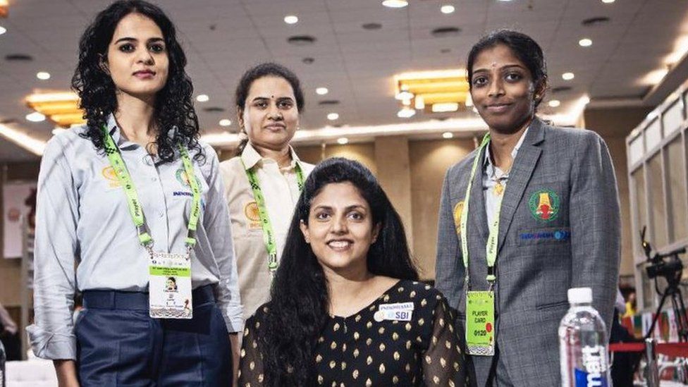 D Harika (seated), Tania Sachdev, Koneru Humpy and R Vaishali