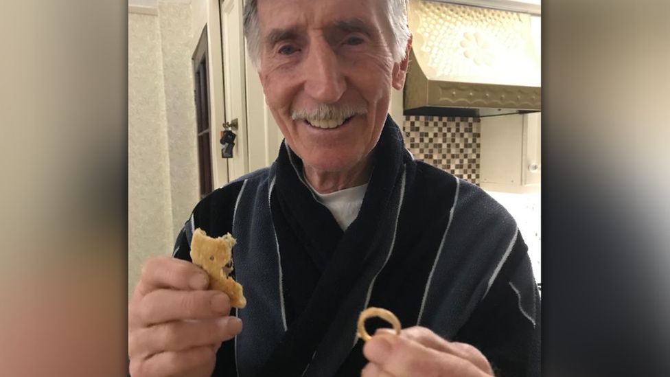 Cliff Jones with Welsh cake and ring