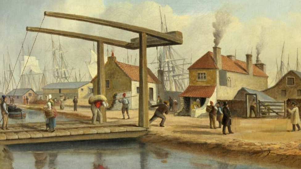 Monmouthshire Canal at Newport, oil painting by Joseph Walter