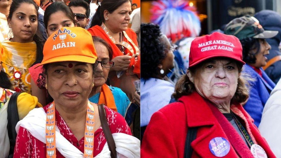 Women in Modi and Trump rallies