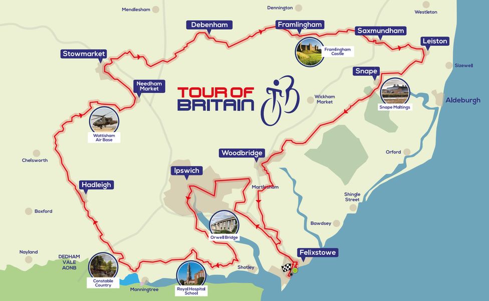 The route for the Tour Of Britain