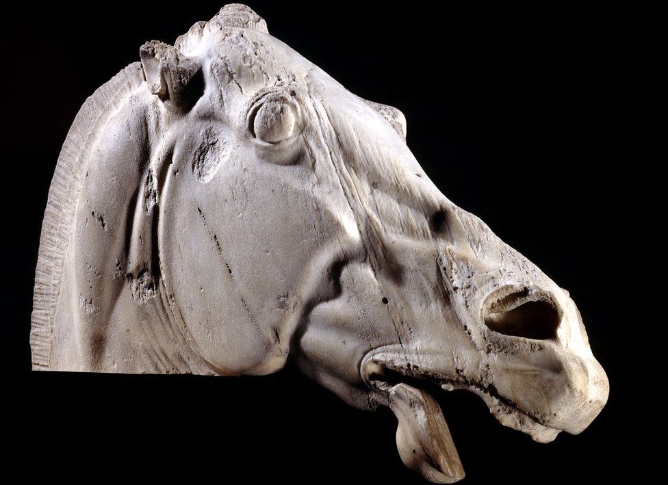 Head of a horse of Selene from the east pediment of the Parthenon.