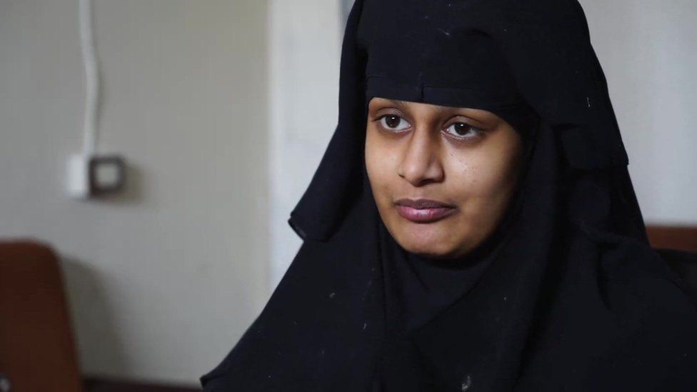Shamima Begum during her interview with BBC's Middle East correspondent Quentin Sommerville, at al-Hawl refugee camp in north-eastern Syria in February 2019