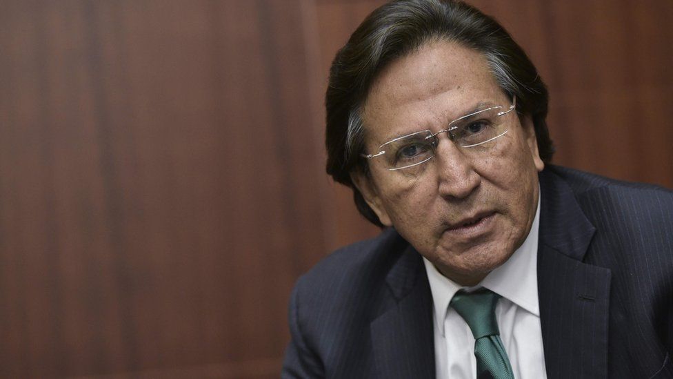 Picture from 17 June, 2016 shows former Peruvian President Alejandro Toledo speaking during a discussion on in Washington