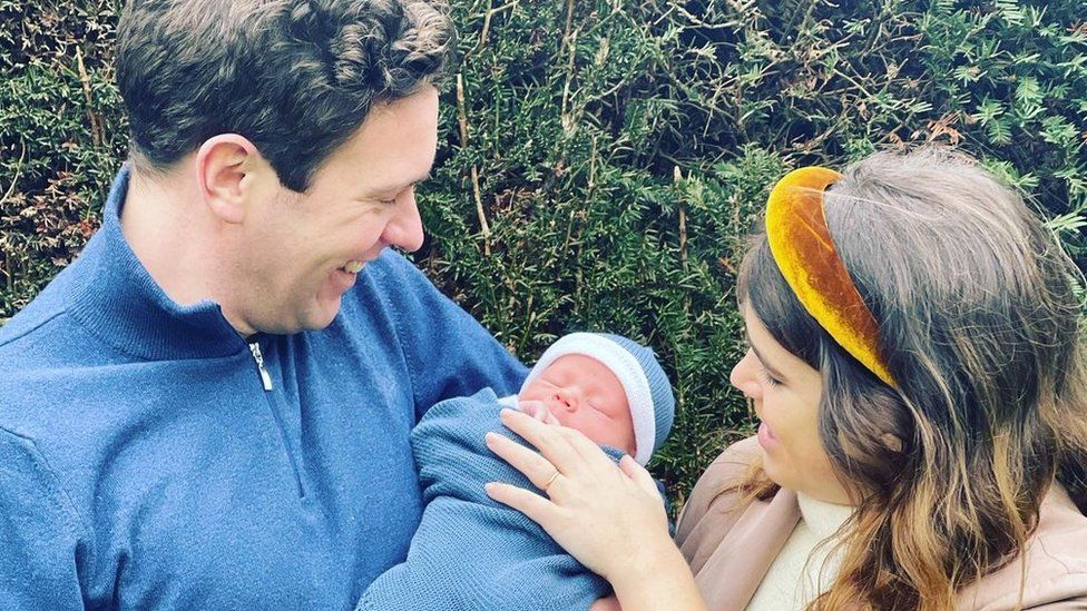 Princess Eugenie and Jack Brooksbank with their son
