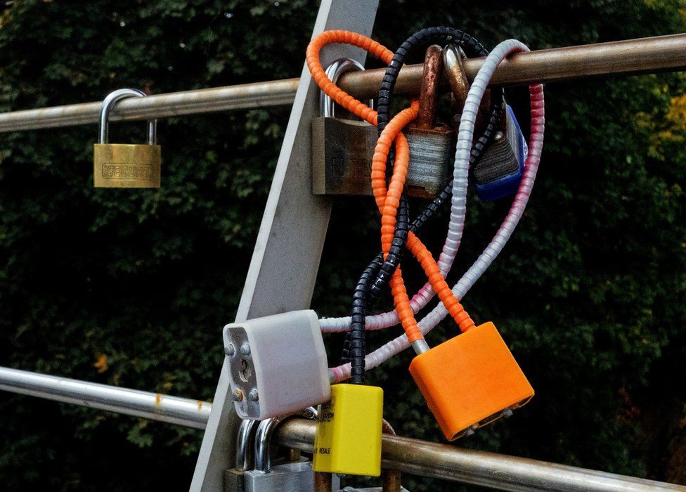 Intertwined coloured locks