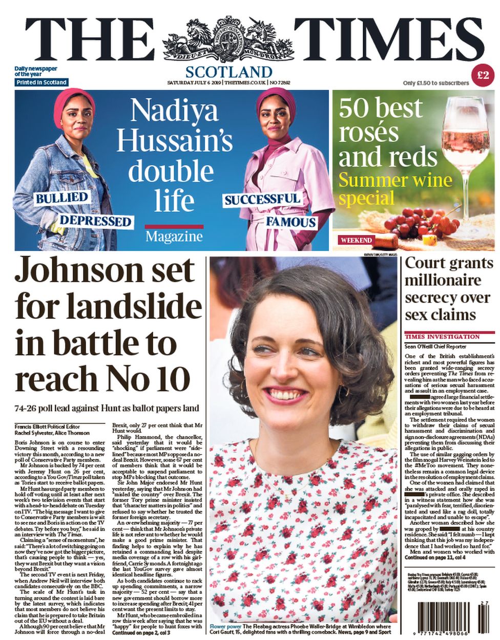 Scotland's newspapers: Hunt's indyref2 'snub' and Johnson 'rattled ...