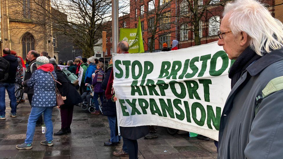 Protestors outside High Court in Bristol