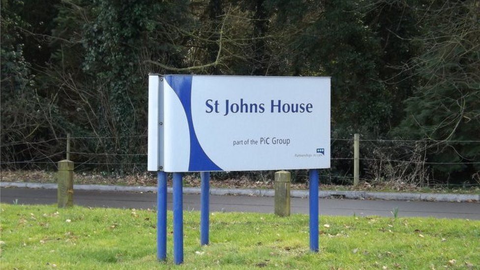 St John's House sign, Lion Road, near Diss