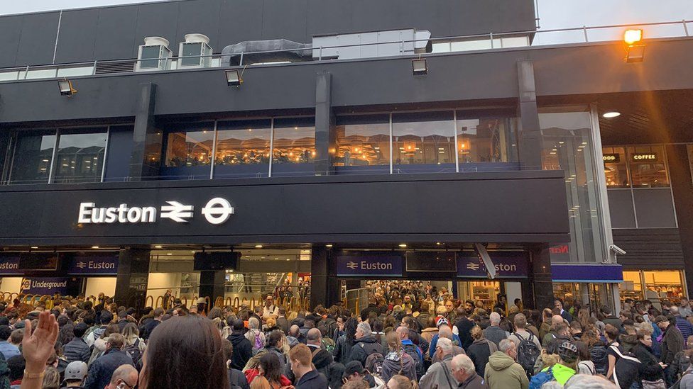 Chaos outside Euston station