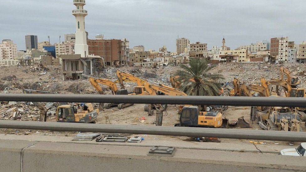 Demolished buildings in Jeddah, Saudi Arabia
