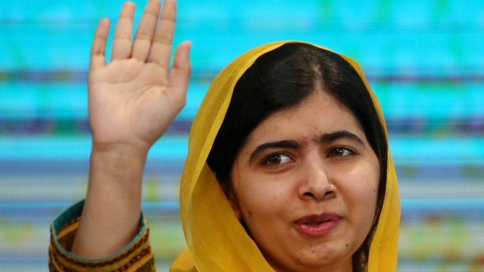 Malala waving