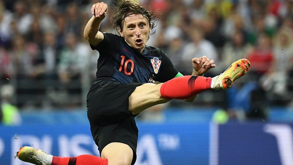 Modric in World Cup semi-final, 11 Jul 18