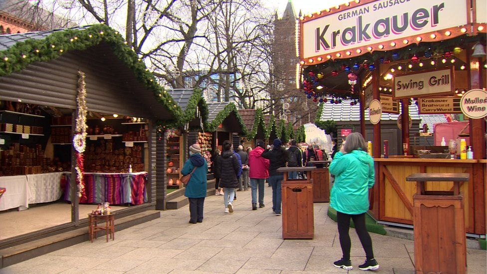 Belfast's Christmas market is based at the ground of Belfast City Hall