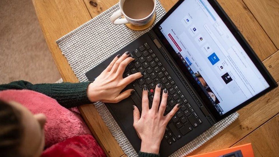 Woman working from home