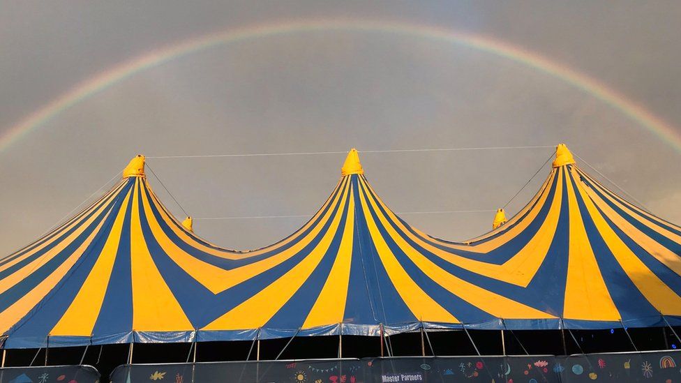 Circus and rainbow