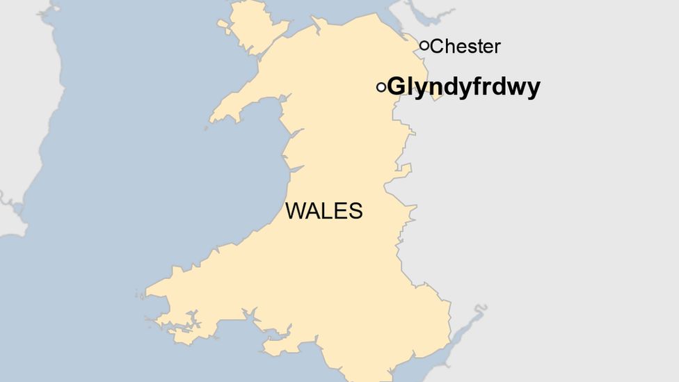 A map showing Glyndyfrdwy