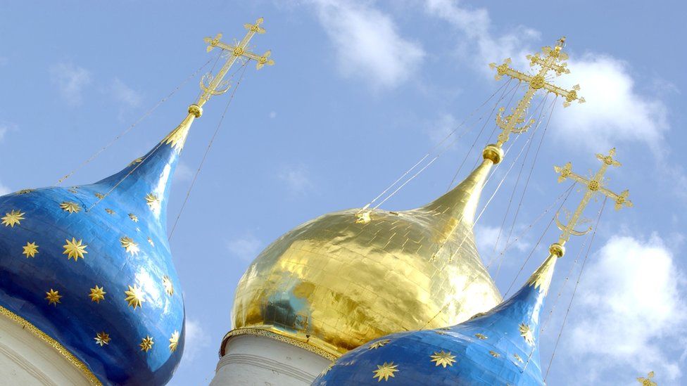 Domes on a Russian Orthodox church near Moscow (file image)
