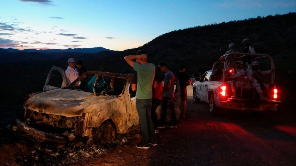 The scene of the shooting where nine US Mormons died in Mexico