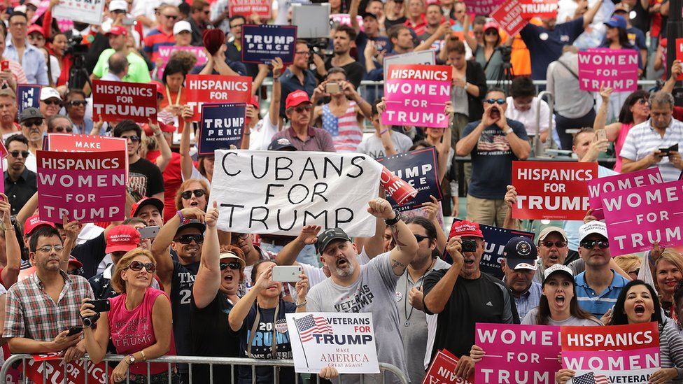 Supporters of Republican presidential nominee Donald Trump