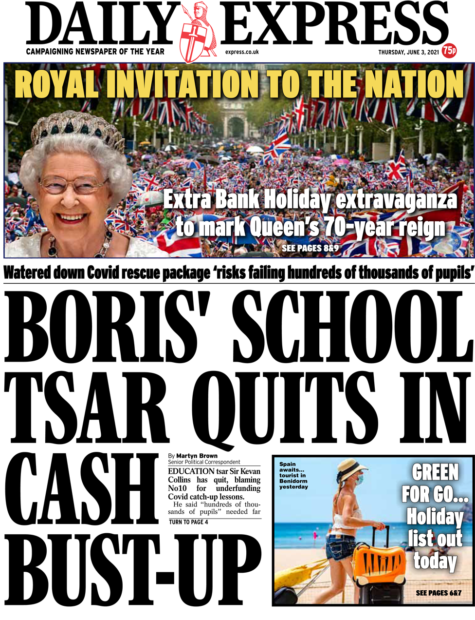 Daily Express front page 03/06/21