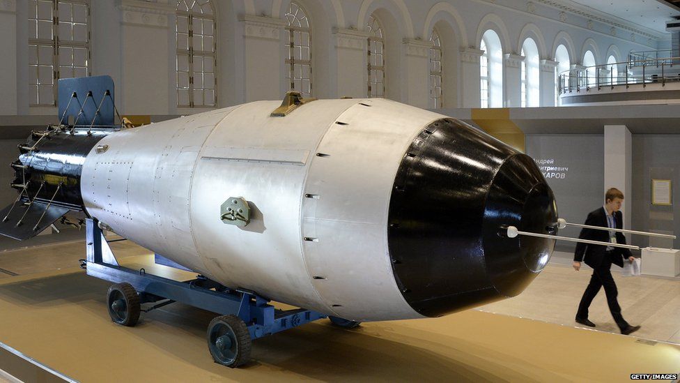 A hydrogen bomb on display in Russia