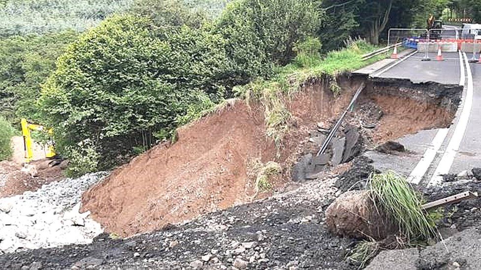 Plan to reopen A68 landslip road in 'early September' - BBC News