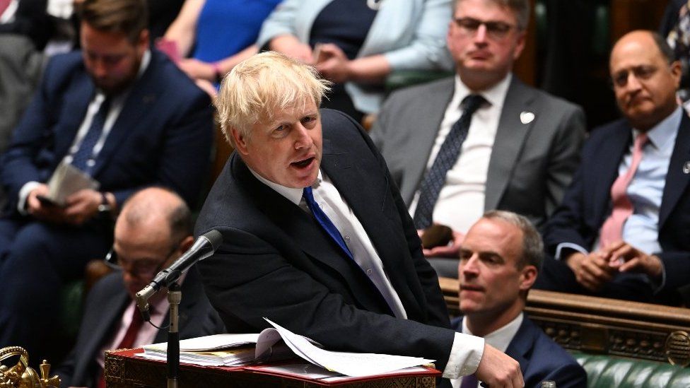 Boris Johnson in Parliament on 6 July