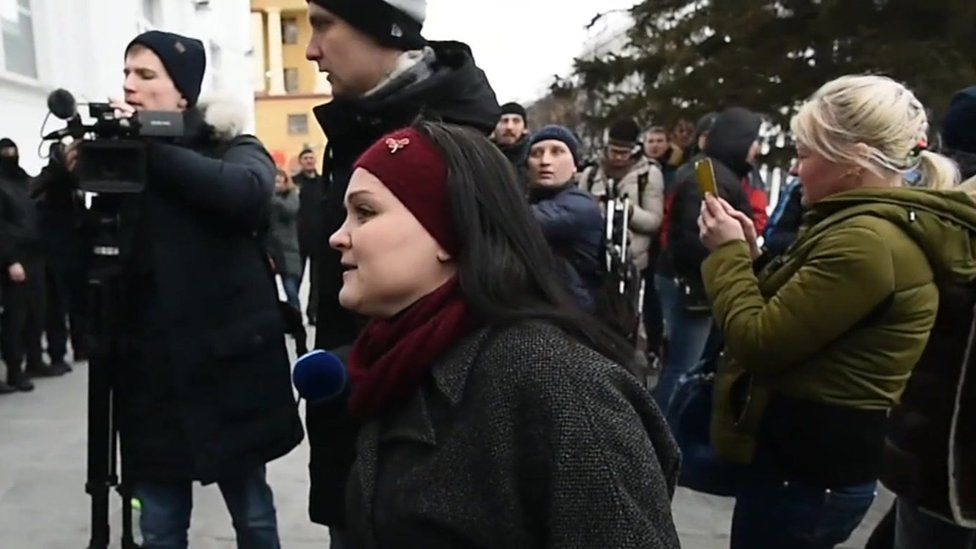 protester in Keremovo - 27 March 2018