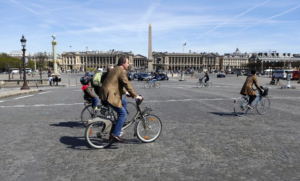 Cyclists in Paris