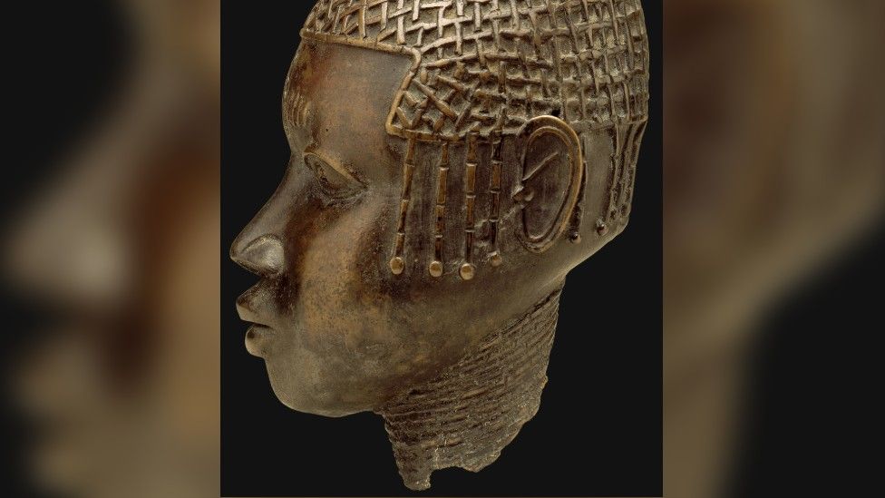 Benin Queen Mother head, dating from the 16th Century (detail)