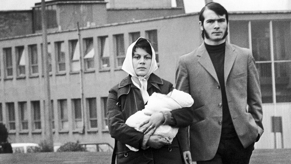 George Purcell and his wife at Bilston Colliery in 1972