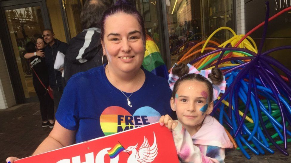 Emily and her mother Emma at Liverpool Pride