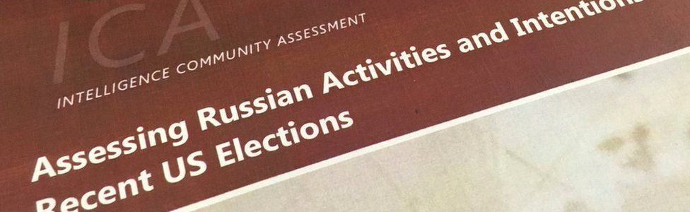 Cover of US intelligence report on alleged Russia's hacking to influence the US election