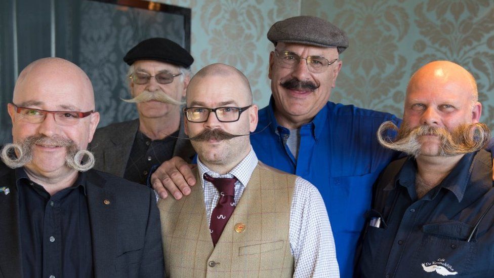 The Handlebar Club - Carl Porter and members of the Antwerp Moustache Club
