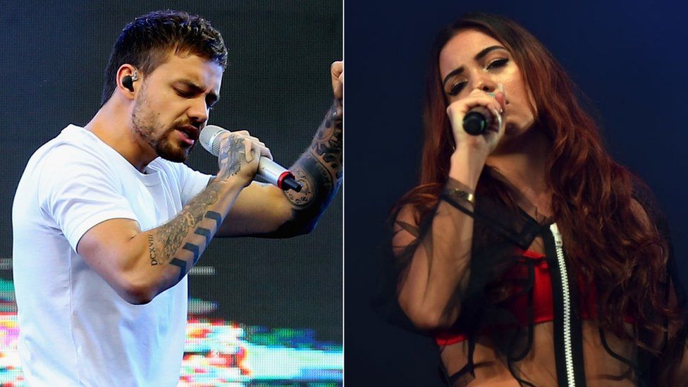 Liam Payne and Mabel on stage