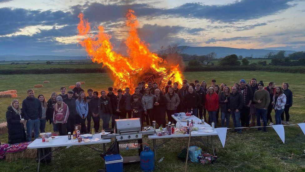Isle of Man Young Farmers bonfire at Ballasalla