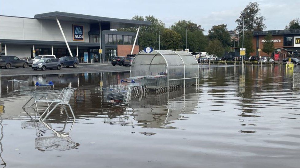 Flooded car park