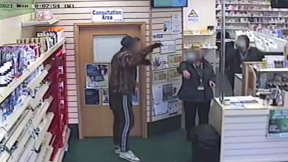 CCTV picture from a pharmacy