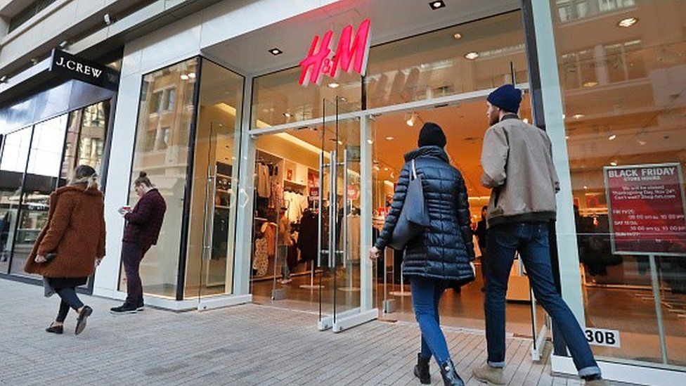 Shoppers at H&M store