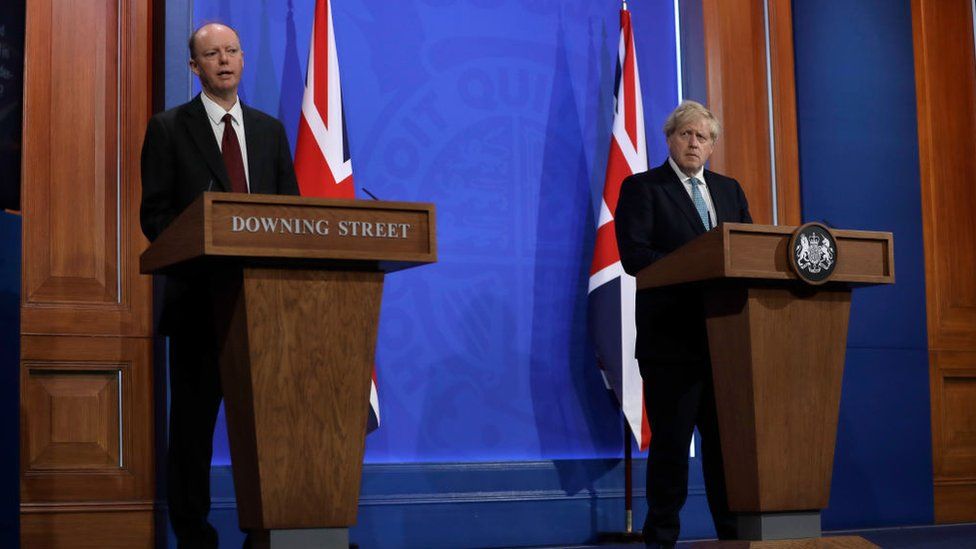 Sir Chris Whitty and PM Boris Johnson