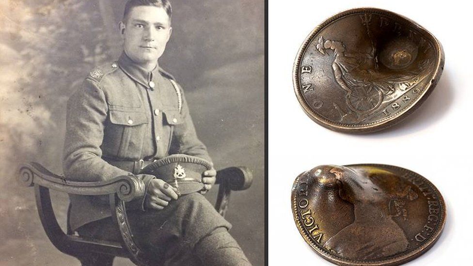 Private John Trickett and his coin